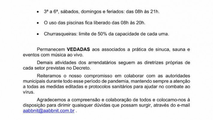 Comunicado – Horário de funcionamento maio 2021