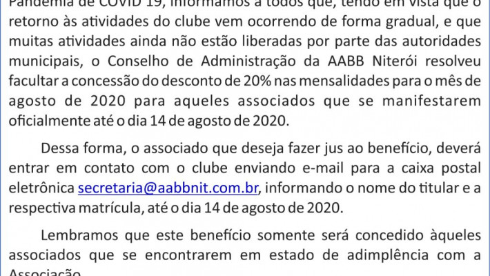 Carta aos Associados.