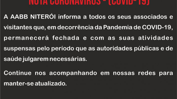 A indicação atual é: #FiqueEmCasa