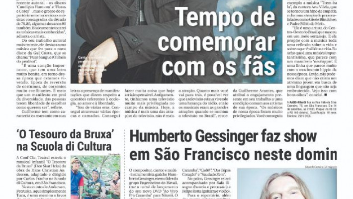 Leia a matéria sobre o show do Guilherme Arantes no O FLU