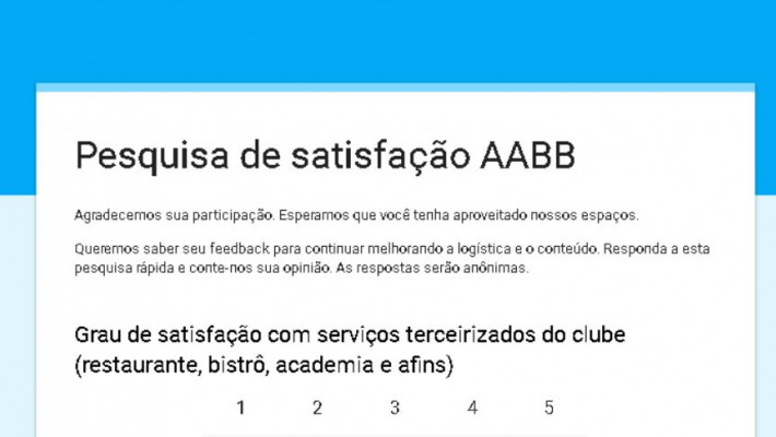 Pesquisa de satisfação AABB