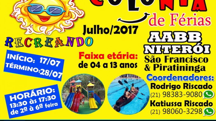 colonia de férias JULHO 17