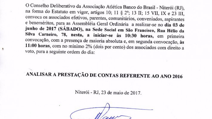 ASSEMBLEIA GERAL ORDINÁRIA – ASSOCIADO PARTICIPE!