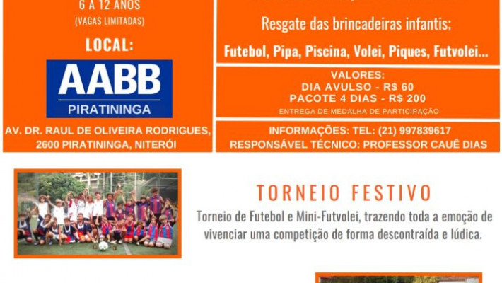 EVENTO RECREATIVO DE FÉRIAS NA AABB EM PIRATININGA!!!!