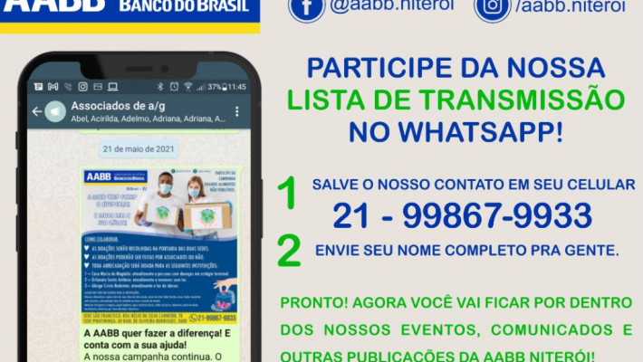 Participe da nossa lista de transmissão no WhatsApp!