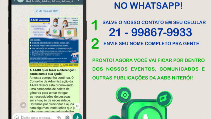 Participe da nossa lista de transmissão no WhatsApp!